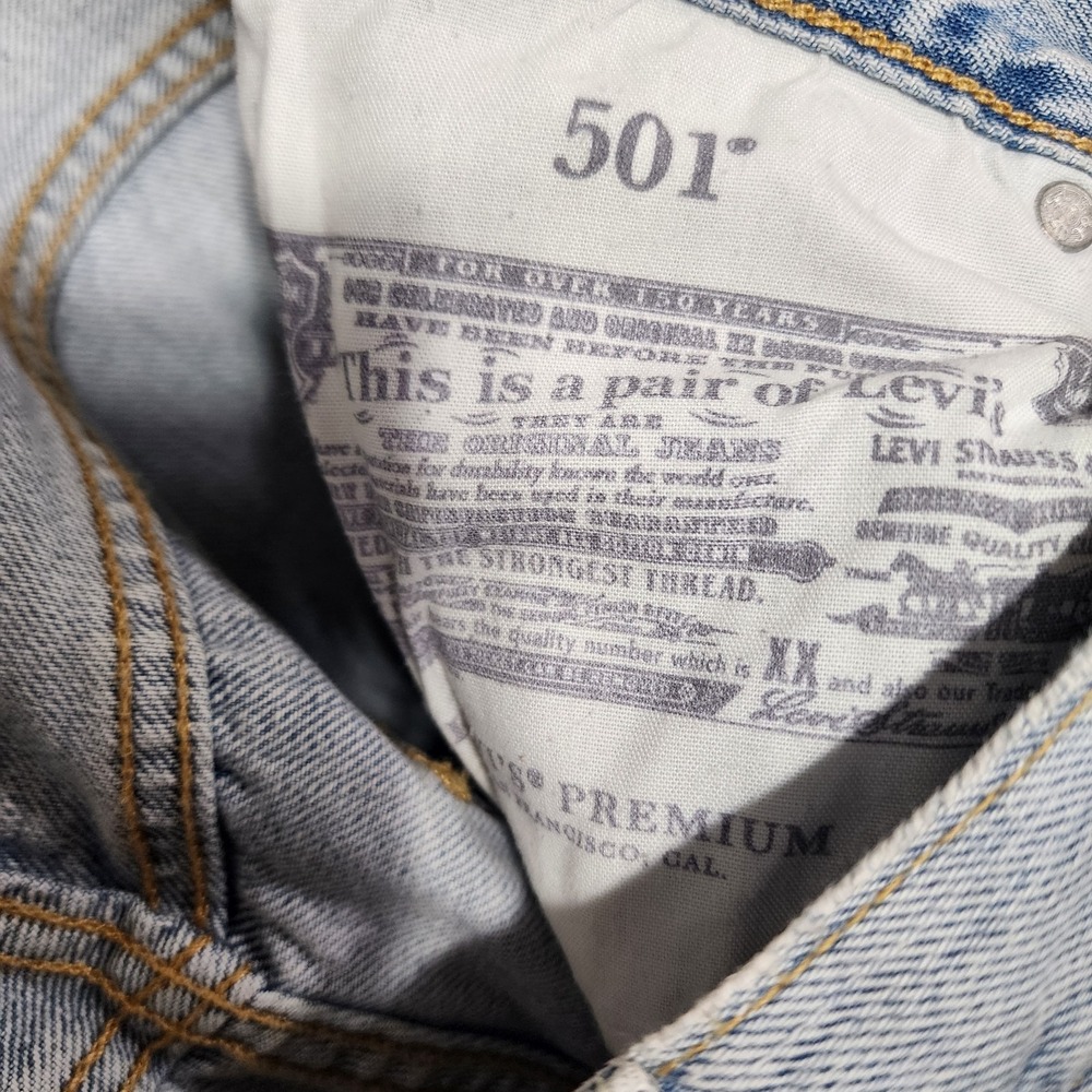 Levis Womens 501 90s Freehand Folk Jeans Colorblock Button Fly‎ 29x30 - Picture 8 of 9